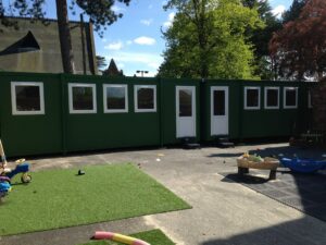 Modular Classrooms in Green Plastisol